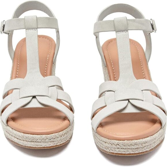 Women's Wide Width Wedge Sandals Platform Open Toe Espadrille Summer Shoes - Picture 5 of 7